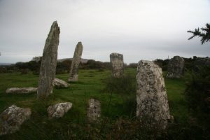 Stone circle on the Beara Peninsula in County Cork, Ireland