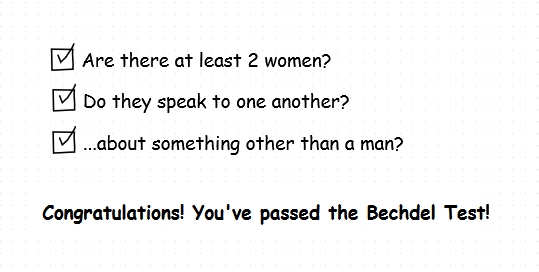 Bechdel Test check boxes