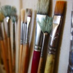 A selection of fine art paintbrushes.